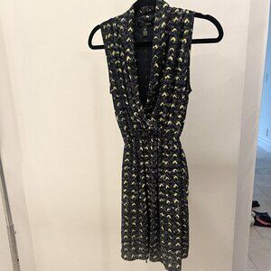 Aqua size S printed elastic waist dress EUC